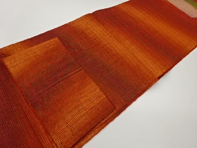  紙布抽象模様織出し夏用名古屋帯